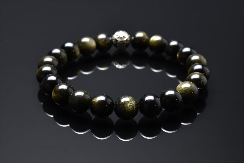 Golden Obsidian and Grey Labradorite Bracelet #1932 – Boston Aria Jewelry  Collection