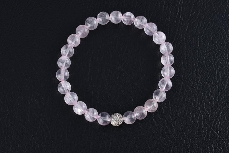 Natural Pink Rose Quartz Bracelet Tear Drop Beads